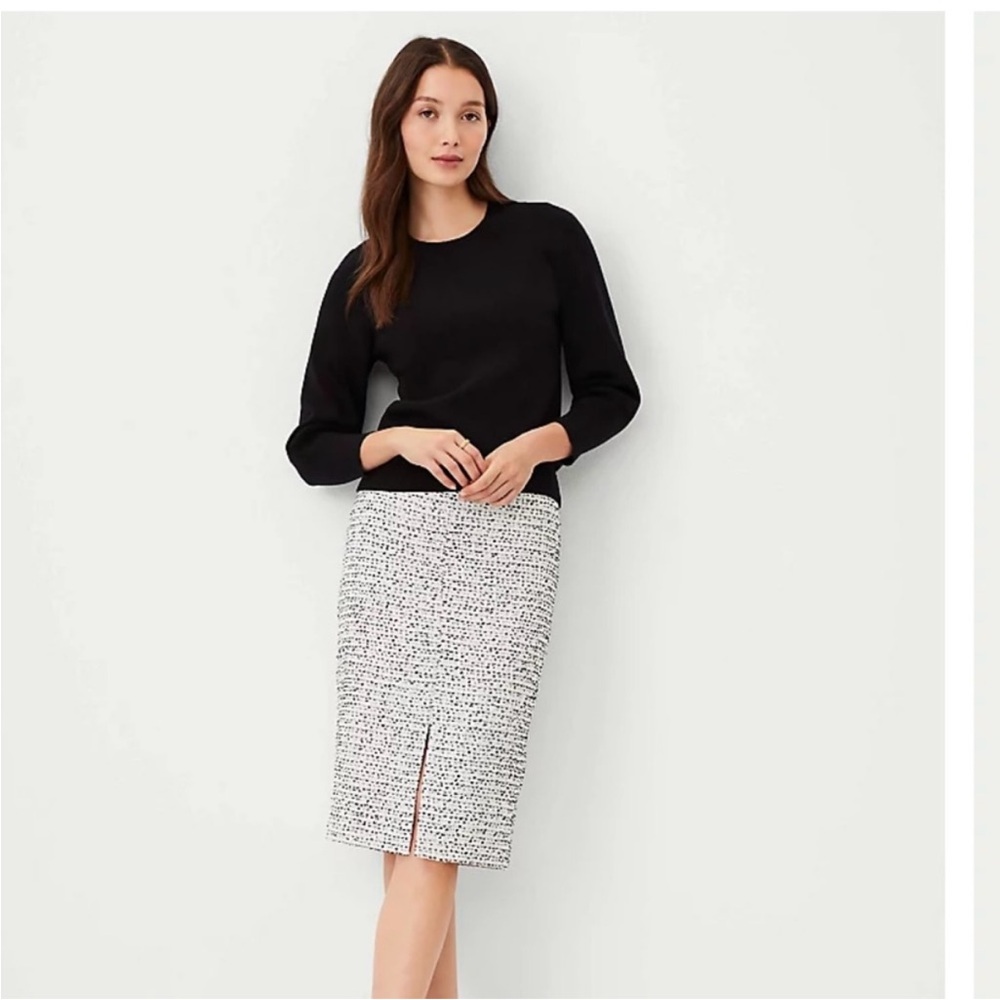 Ann Taylor Elegant Black and White Women's Skirt